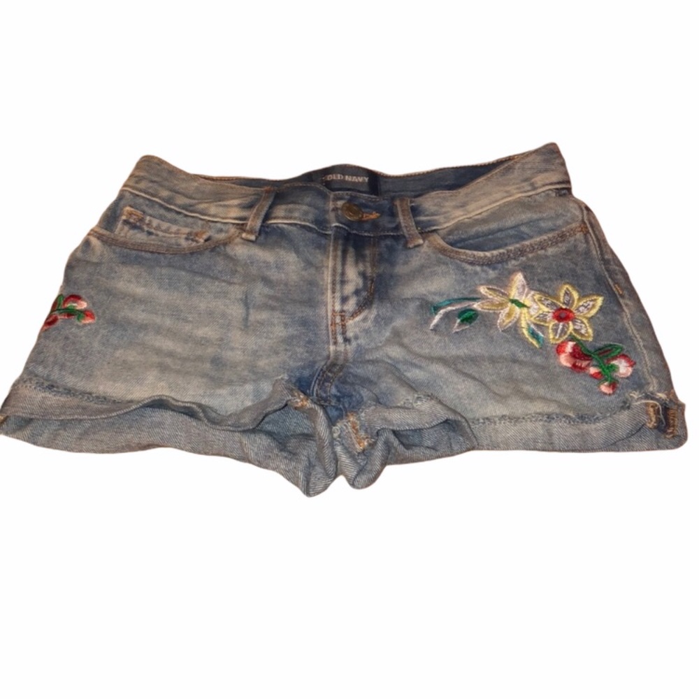 3/$18  Old Navy girls flower patch multi floral shorts size 12